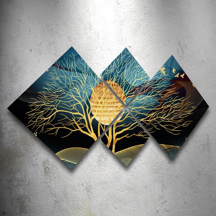 Wallity Conjunto de 4 Cuadros Decorativos MDF Multicolor